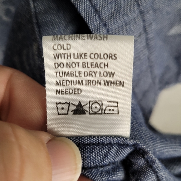 PAPER DENIM & CLOTH | leaf foliage print cotton button up short sleeve shirt - Picture 7 of 7